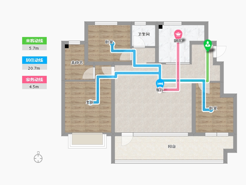 山东省-威海市-天一仁和悦海锦府一期-84.23-户型库-动静线