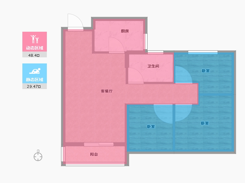 河南省-新乡市-郑州恒大未来之光-70.01-户型库-动静分区