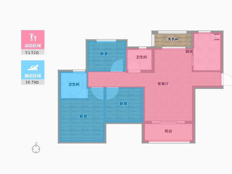 河南省-新乡市-郑州恒大未来之光-82.00-户型库-动静分区