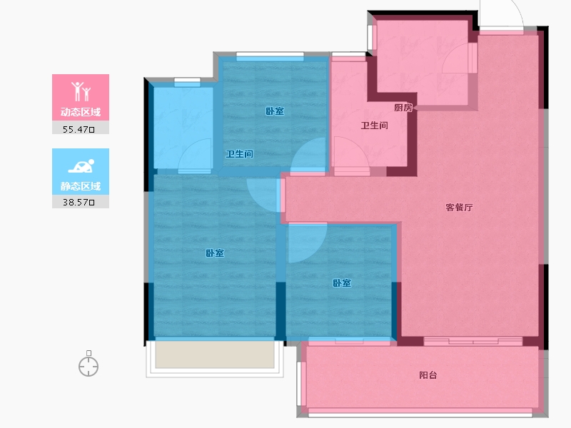 河南省-郑州市-融侨美域-84.00-户型库-动静分区