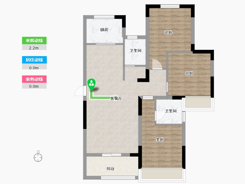 安徽省-蚌埠市-新威·龙门壹品-81.60-户型库-动静线