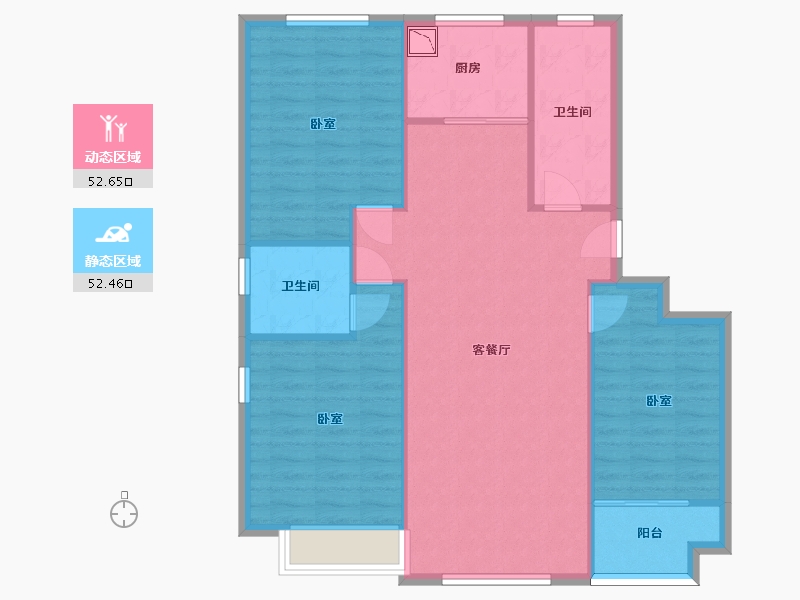 山东省-济南市-泉山盛景-96.25-户型库-动静分区