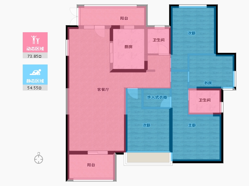 安徽省-蚌埠市-鹏欣·天珑天玥-113.96-户型库-动静分区