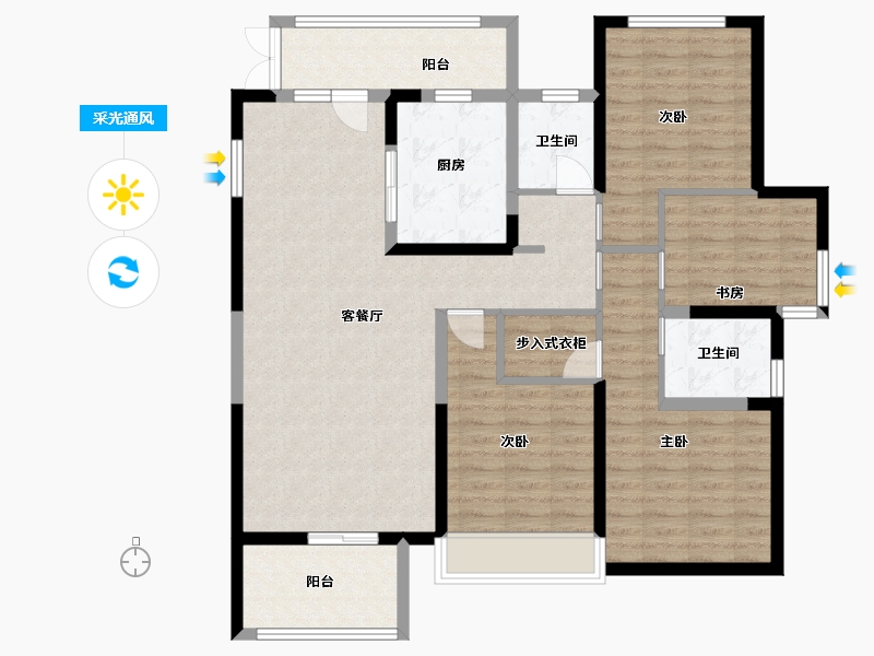 安徽省-蚌埠市-鹏欣·天珑天玥-113.96-户型库-采光通风