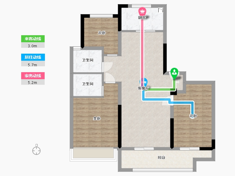 安徽省-蚌埠市-翰林府-91.47-户型库-动静线