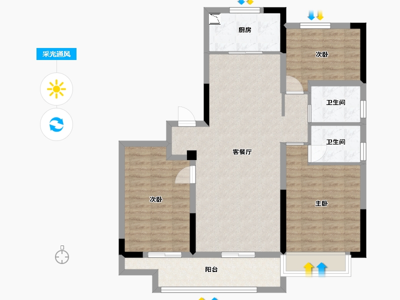 安徽省-蚌埠市-翰林府-93.22-户型库-采光通风