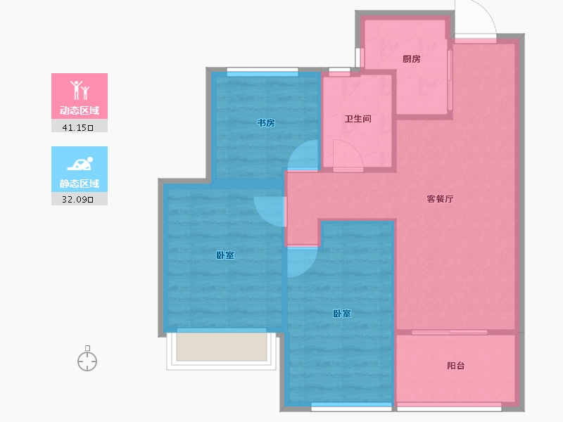 浙江省-嘉兴市-大悦府-66.20-户型库-动静分区