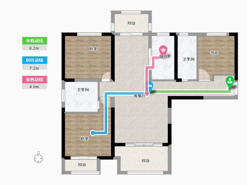 河南省-安阳市-安阳建业城二期-99.87-户型库-动静线