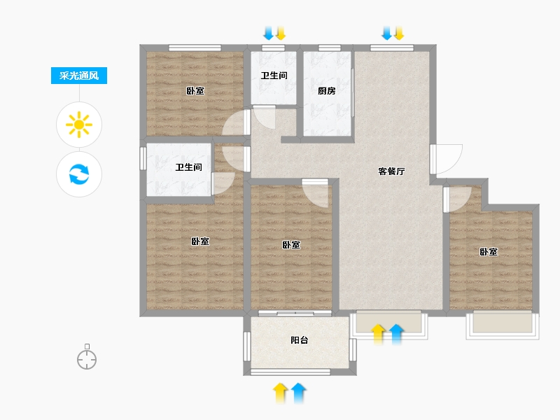 山东省-聊城市-星光·和园-119.00-户型库-采光通风