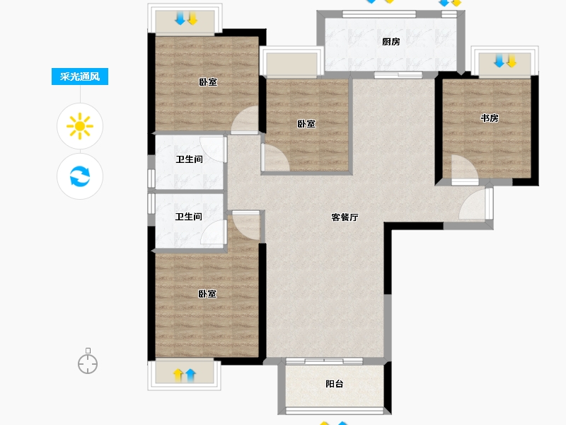 福建省-泉州市-永隆国际城-104.00-户型库-采光通风