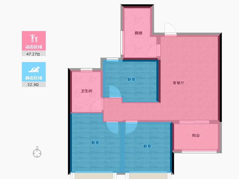 河南省-郑州市-中海万锦熙岸-71.01-户型库-动静分区