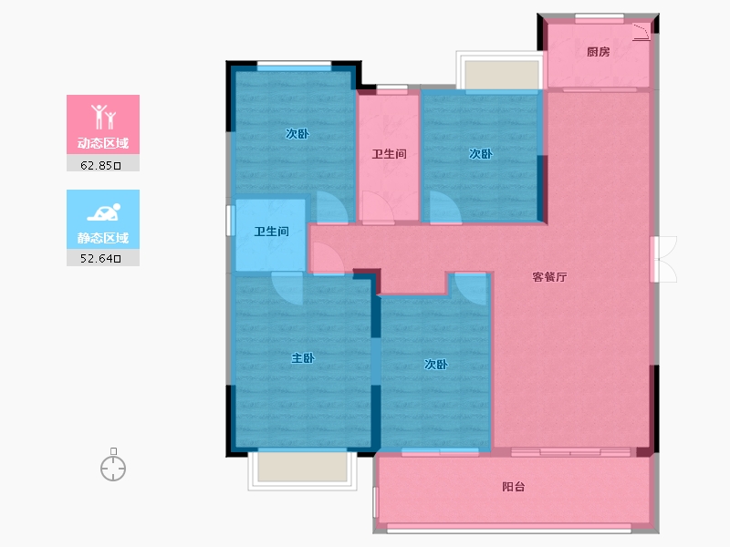 福建省-福州市-长乐世茂璀璨悦城-105.00-户型库-动静分区