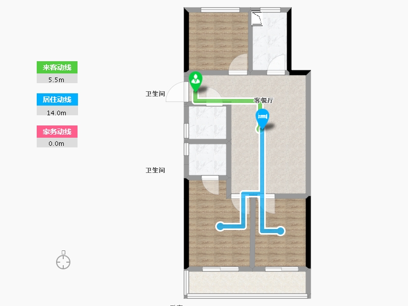 浙江省-绍兴市-漓江华庭-87.00-户型库-动静线