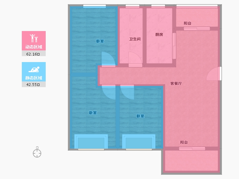 河南省-郑州市-威龙中心城-92.75-户型库-动静分区