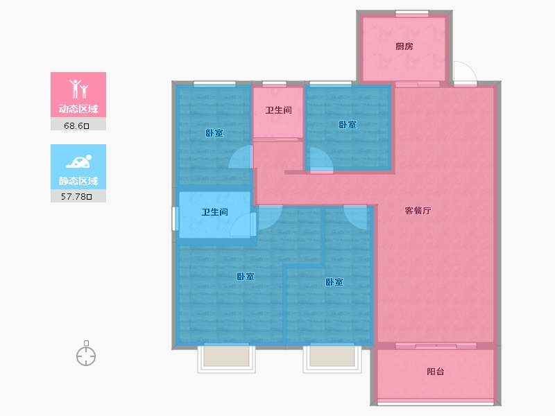 山东省-济宁市-碧桂园翡翠城-114.00-户型库-动静分区