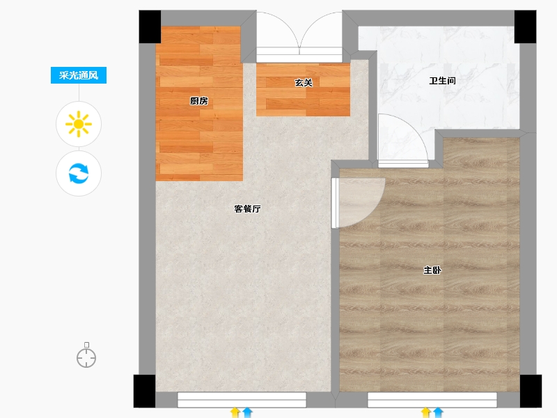 浙江省-台州市-宝龙宏地官河上城-29.96-户型库-采光通风