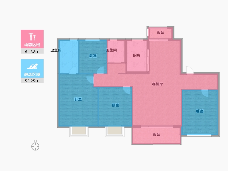 山东省-济宁市-碧桂园翡翠城-112.00-户型库-动静分区