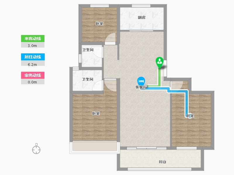 山东省-聊城市-壹号院-105.27-户型库-动静线