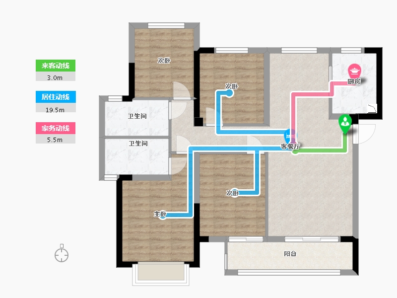 福建省-福州市-公园左岸-100.00-户型库-动静线