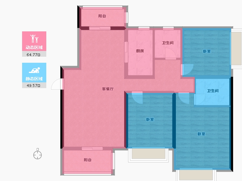 河南省-郑州市-中海万锦熙岸-102.01-户型库-动静分区