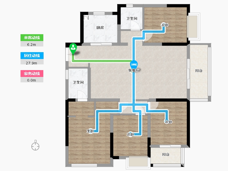 福建省-福州市-公园左岸-116.00-户型库-动静线