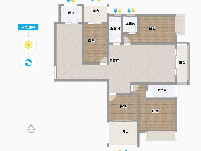 河南省-洛阳市-丽都名邸-142.63-户型库-采光通风