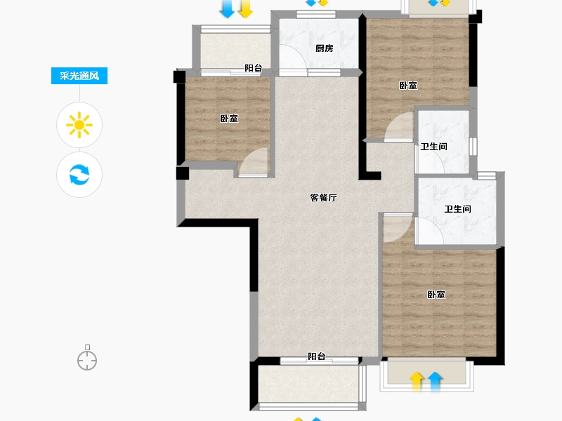 福建省-泉州市-永隆国际城-88.00-户型库-采光通风