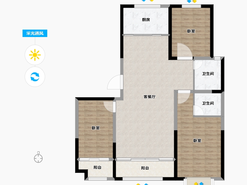 山东省-德州市-金辰御园-117.47-户型库-采光通风