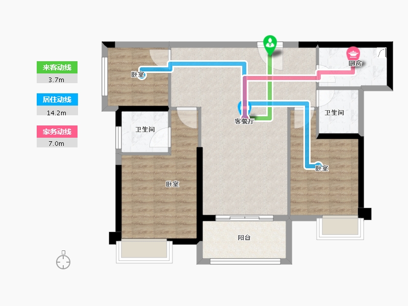 福建省-泉州市-学府公园-87.00-户型库-动静线