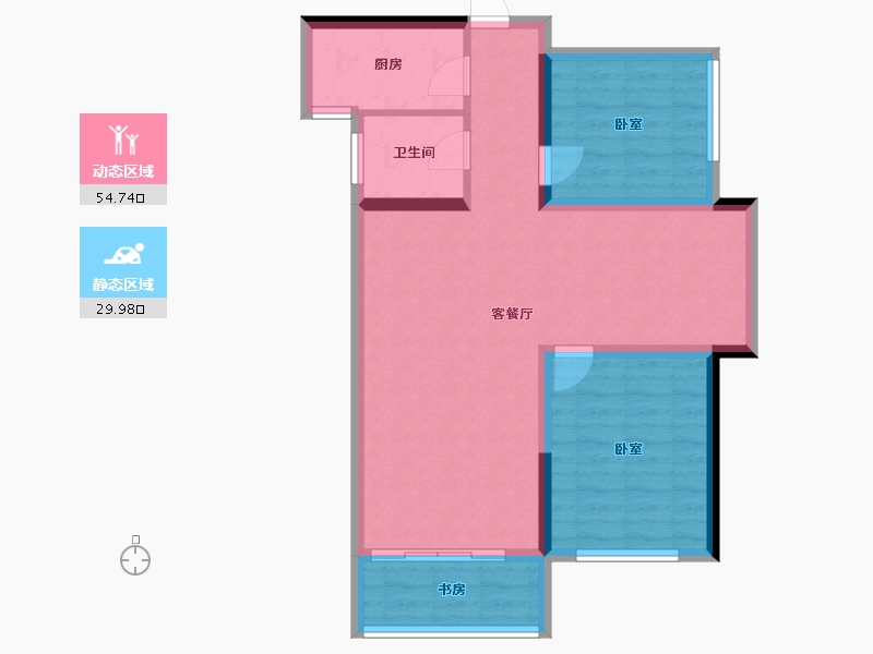 河南省-郑州市-山顶裕祥园-75.86-户型库-动静分区