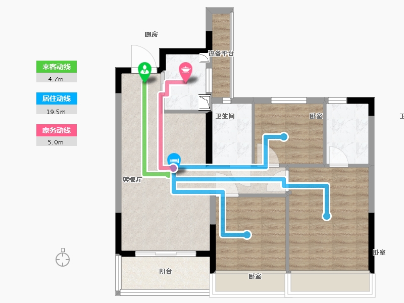 浙江省-绍兴市-金辉天镜云著-76.00-户型库-动静线