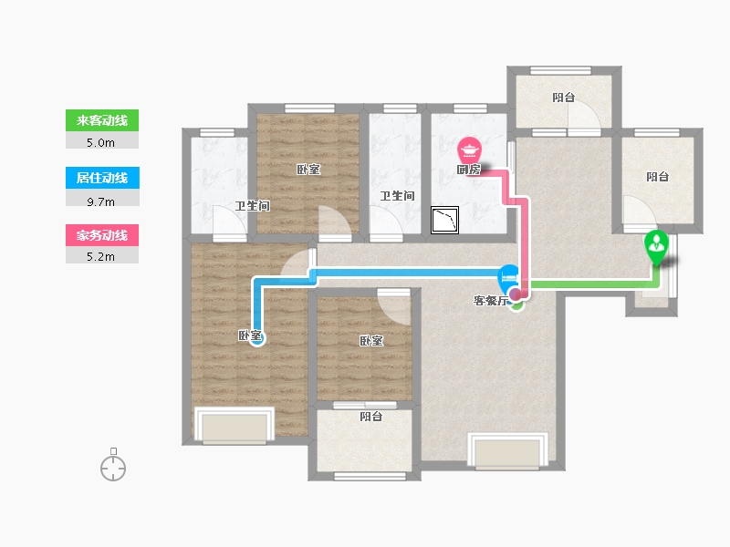 河南省-郑州市-紫檀华都住宅-110.82-户型库-动静线