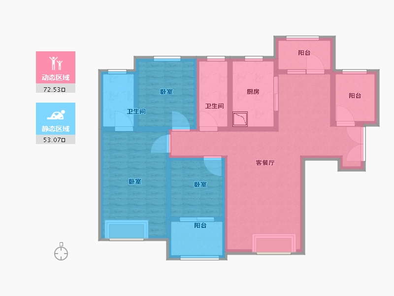 河南省-郑州市-紫檀华都住宅-110.82-户型库-动静分区