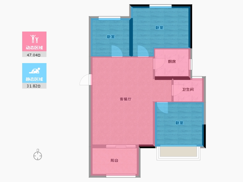 河南省-郑州市-中海万锦熙岸-71.00-户型库-动静分区