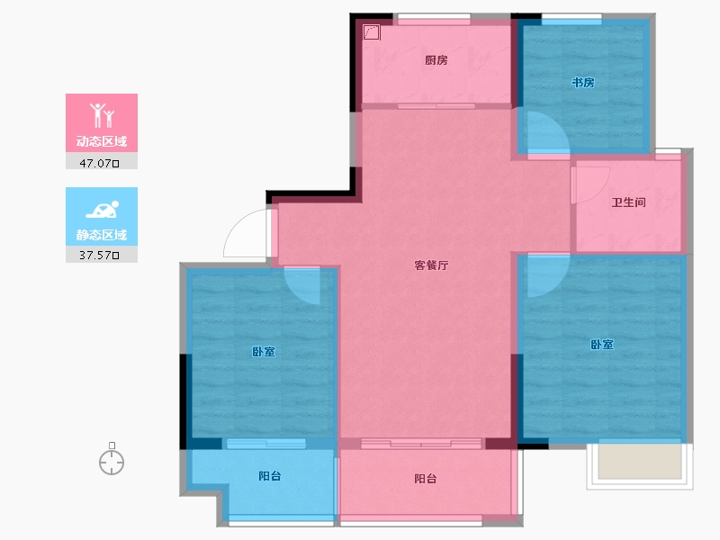 安徽省-合肥市-高速时代首府-76.00-户型库-动静分区