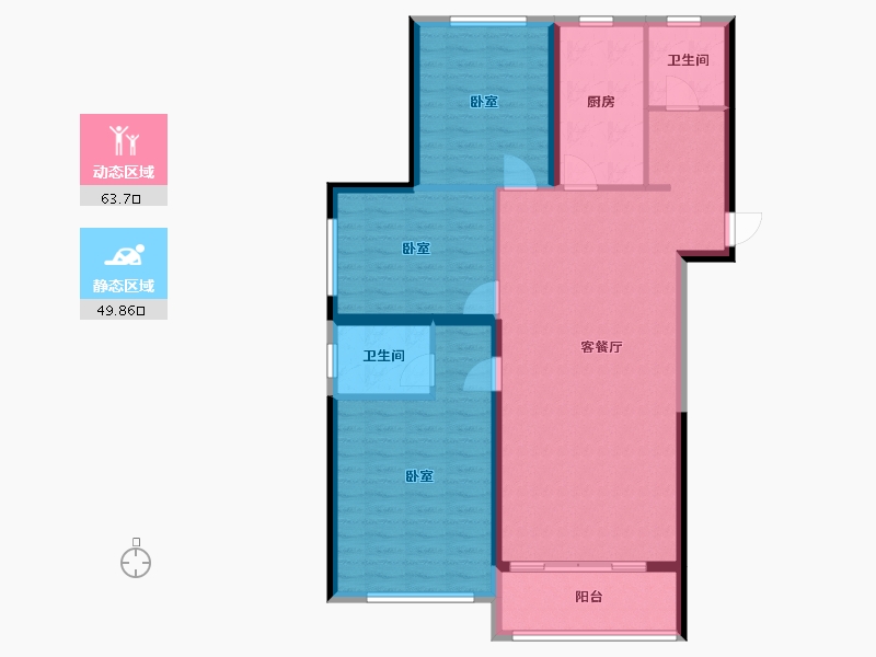 河南省-郑州市-华瑞·紫金嘉苑-103.06-户型库-动静分区