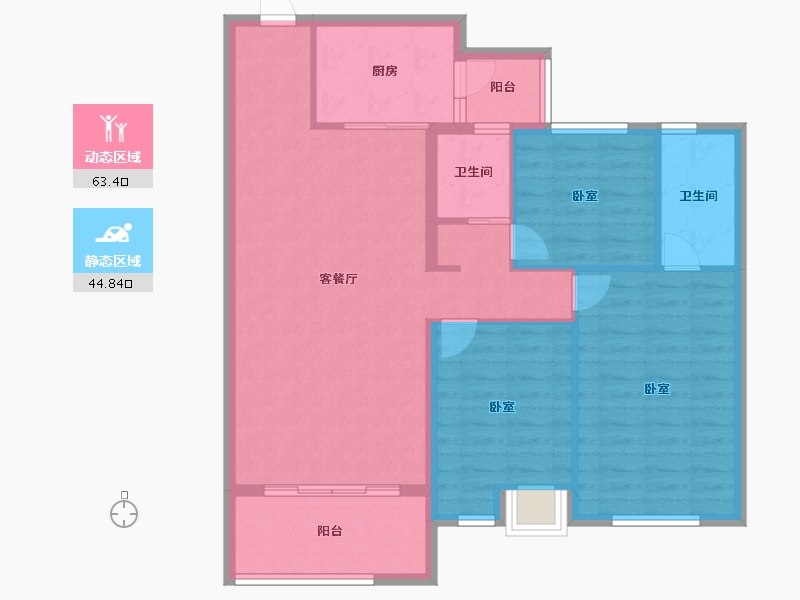 山东省-济宁市-碧桂园翡翠城-98.00-户型库-动静分区