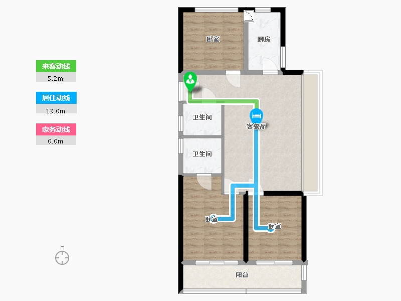 浙江省-绍兴市-漓江华庭-82.35-户型库-动静线