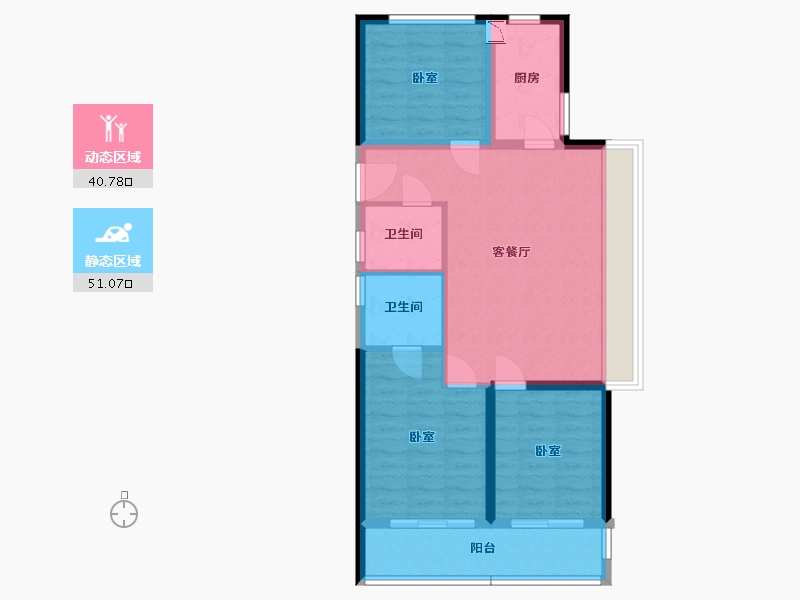 浙江省-绍兴市-漓江华庭-82.35-户型库-动静分区