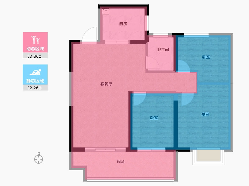 河南省-洛阳市-金科绿都天宸-77.01-户型库-动静分区