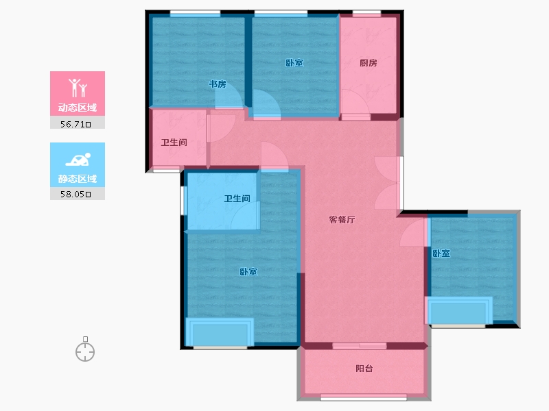 河南省-郑州市-正商启盛华庭-103.01-户型库-动静分区