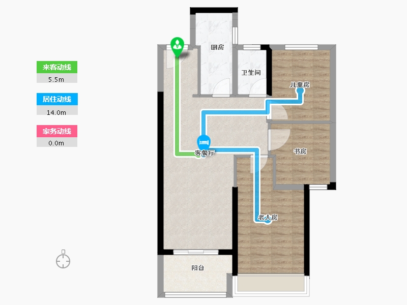 河南省-郑州市-正弘·青云筑-78.00-户型库-动静线