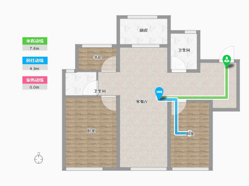 安徽省-黄山市-黄山颐高广场（空中书院）-113.49-户型库-动静线