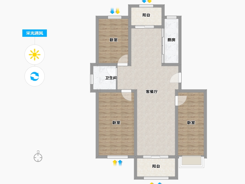 山东省-济宁市-万鑫盛世诚信苑-98.00-户型库-采光通风