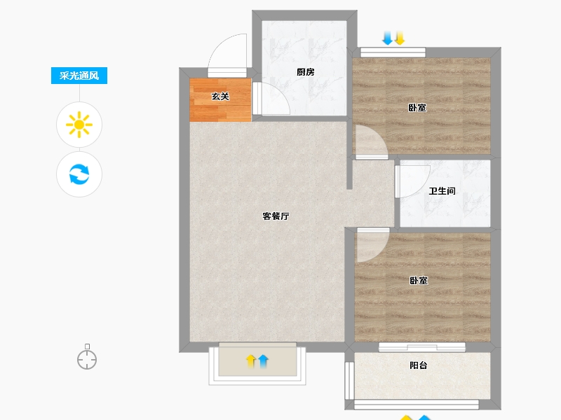 山东省-青岛市-万豪胶东首府小区-59.00-户型库-采光通风