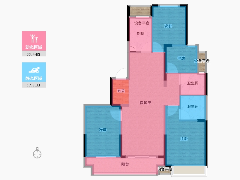 浙江省-台州市-悦景园-113.74-户型库-动静分区