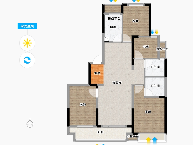 浙江省-台州市-悦景园-113.74-户型库-采光通风