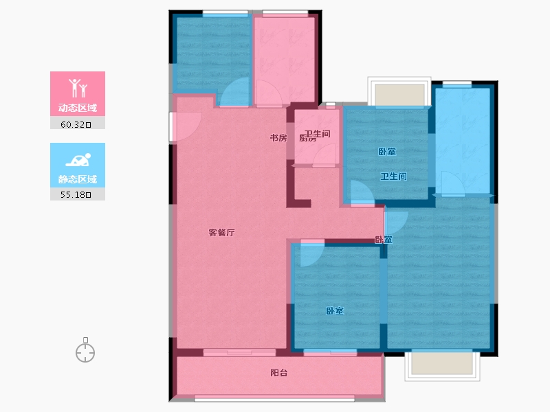 江苏省-无锡市-红豆天一华府-103.01-户型库-动静分区