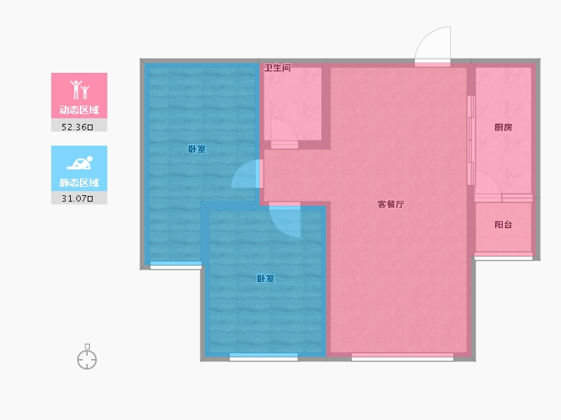 山东省-聊城市-汇利幸福里-74.74-户型库-动静分区