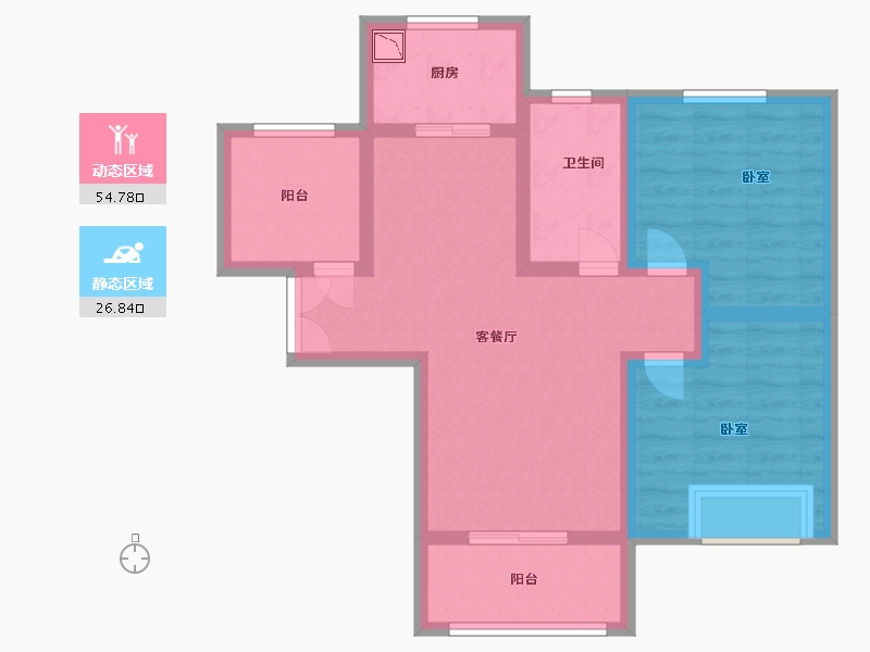 河南省-郑州市-紫檀华都住宅-71.46-户型库-动静分区